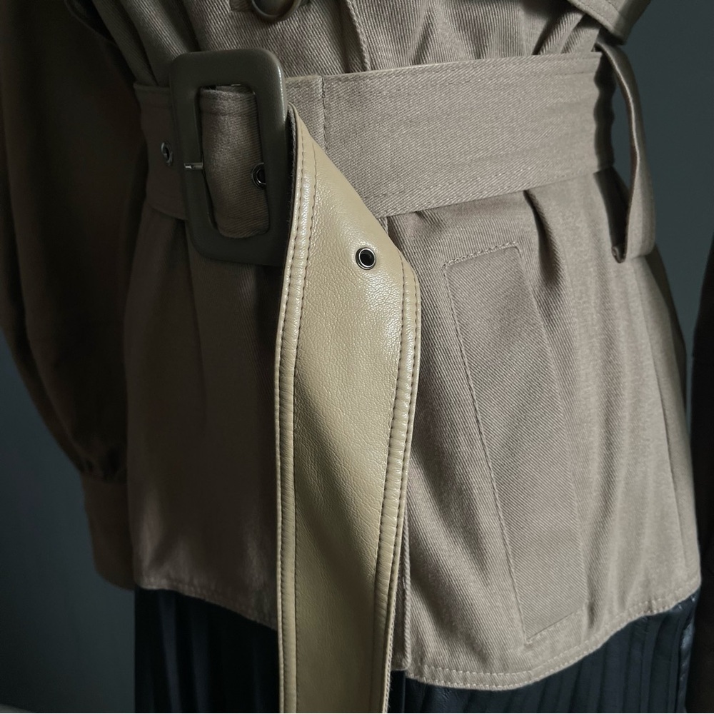 Jonathan Simkhai Dakota Trench Dress Pleated Runway Sample EU 38 - Picture 7 of 10